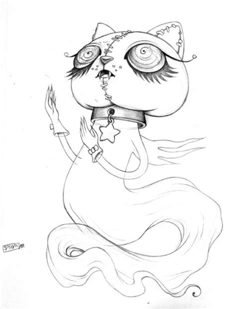 Ghost Cat Sketch By Allison Bamcat