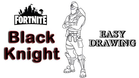 How To Draw Black Knight Fortnite Easy Black Knight Costume Drawing