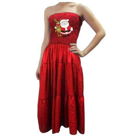 Summer Dress Red Christmas Womens General Female Shop By Size