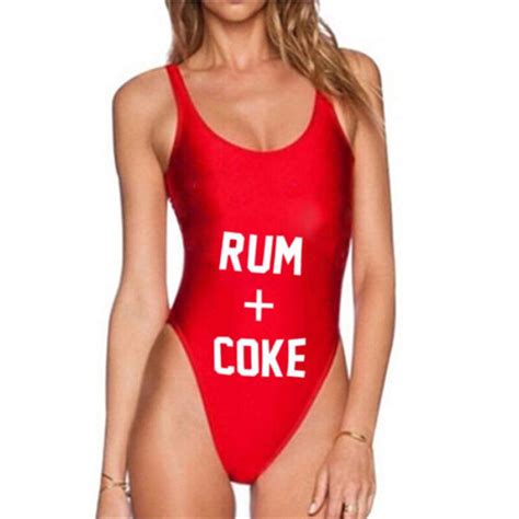 Plus Size Letter Women Swim Suit 2017 Sexy Low Back High