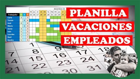 Planilla De Vacaciones De Empleados En Excel Curso De Excel Avanzado