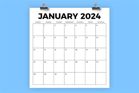 2024 Square Bold 12x12 Calendar Stationery Templates ~ Creative Market