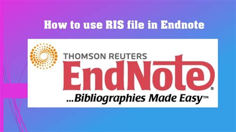 How To Use Ris File In Endnote Explained In Tamil Youtube