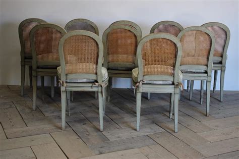 Browse our virtual showroom and check out our generous inventory of hard to find furniture. Set of 10 French 1940s Painted & Caned Louis XVI style ...