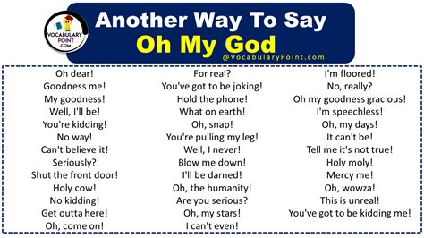 Other Ways To Say Oh My God Vocabulary Point