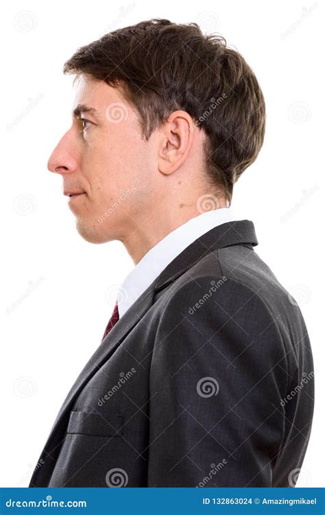 Close Up Profile View Of Businessman Face Stock Photo Image Of Studio