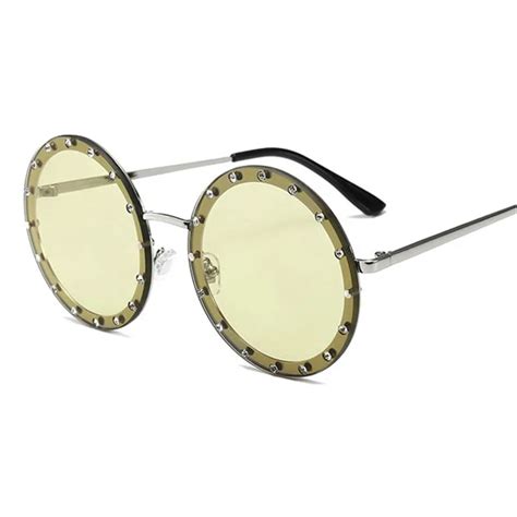 Mincl Fashion Women Sunglasses Round Diamond Sun Glasses Men Punk Uv400 Glasses Sexy Goggle