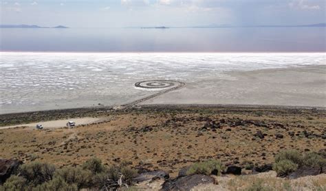 Great Salt Lakes Earthen Spiral Only Visible With Low