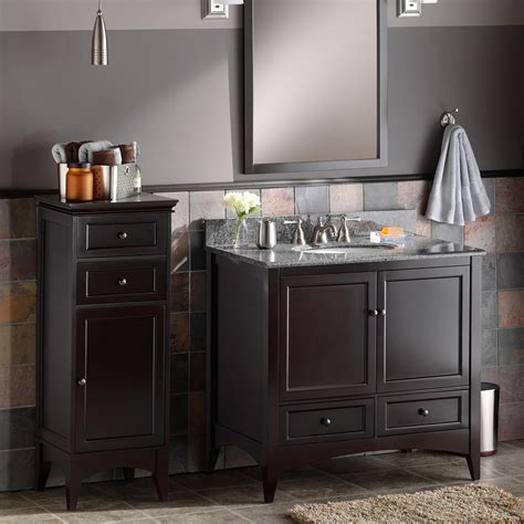 They make it easy to keep things organized in the bathroom. Foremost Berkshire Espresso Bathroom Floor Cabinet - Floor ...