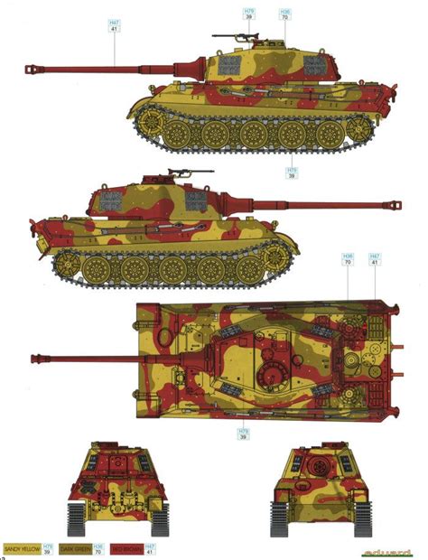 King Tiger Ausfb Three Color Camouflage Color Profile And Paint Guide