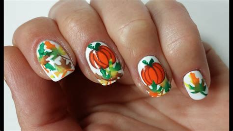 Easy Thanksgiving Pumpkin Nail Art Design Youtube