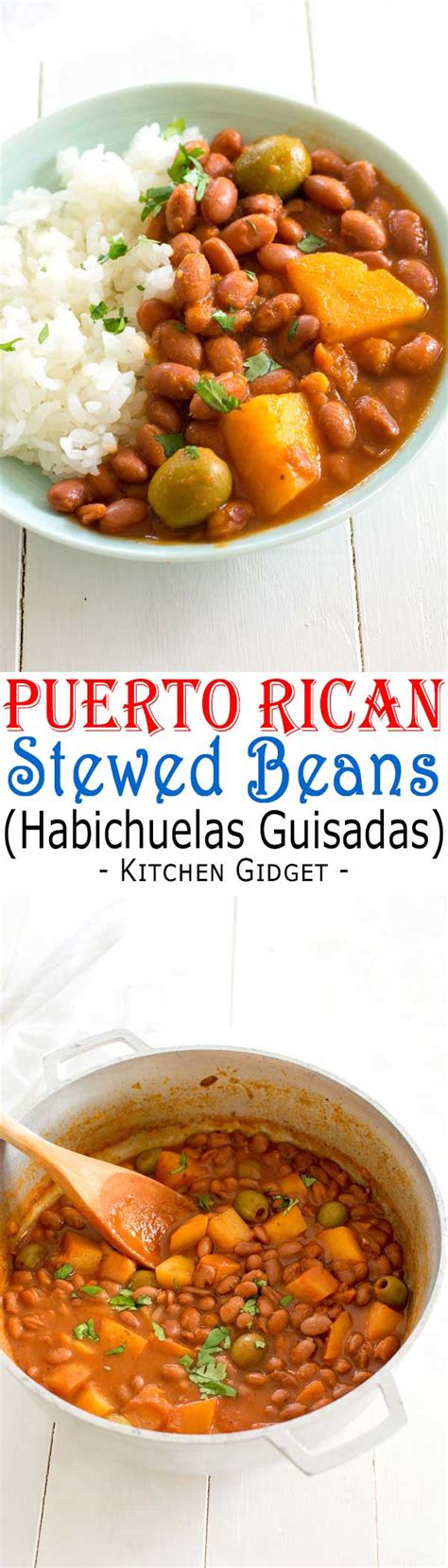 In manhattan there was a puerto rican restaurant on 8th avenue and 15th street that served the most incredible rice and beans. Puerto Rican Rice and Beans (Habichuelas Guisadas) | Kitchen Gidget