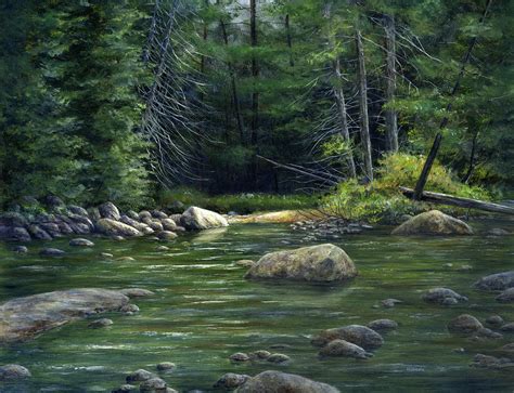Forest River Painting By John Morrow Fine Art America