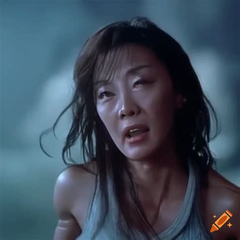 Michelle Yeoh In Martial Arts Movie With Dizzy Expression On Craiyon