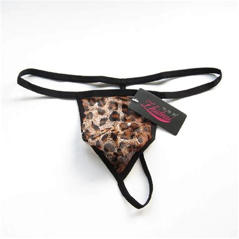 1pc Fashion Leopard Mens Sexy Panties Exotic Sex Lingerie Mens Open Back Crotch G Strings