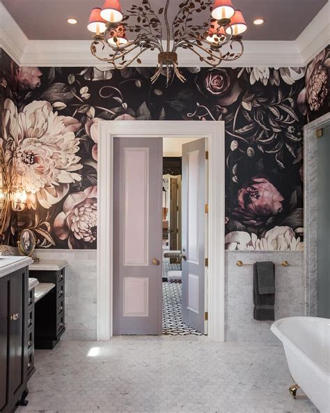 Bathroom Wallpaper Bathroom Decor Floral Wallpaper Bedroom Floral