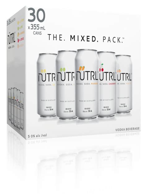 Nutrl Vodka Soda Mixer Pack 30 Cans Coolers Parkside Liquor Beer Wine