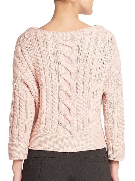 Lyst Weekend By Maxmara Rana Cable Knit Sweater In Pink