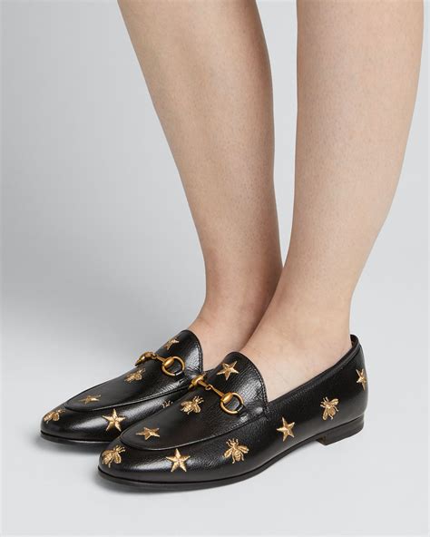 Gucci Jordaan Star And Bee Loafers