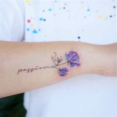 17 Fine Line Pastel Tattoos By G No Violet Flower Tattoos Pastel