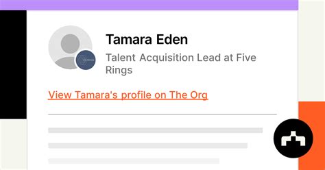 Tamara Eden Talent Acquisition Lead At Five Rings The Org