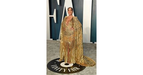 Tracee Ellis Ross Gold Dress Vanity Fair Oscars Party 2020 POPSUGAR