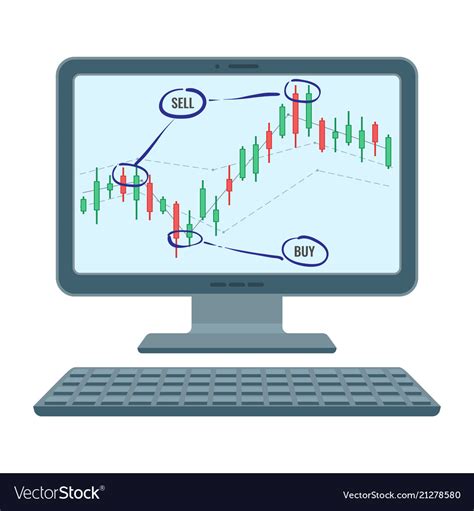 Forex Trading Screen Of Financial Diagram Vector Image