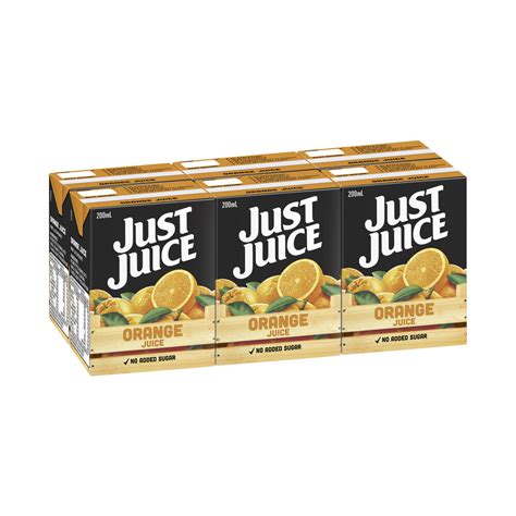 Buy Just Juice Orange Juice Multipack 200ml 6 Pack Coles