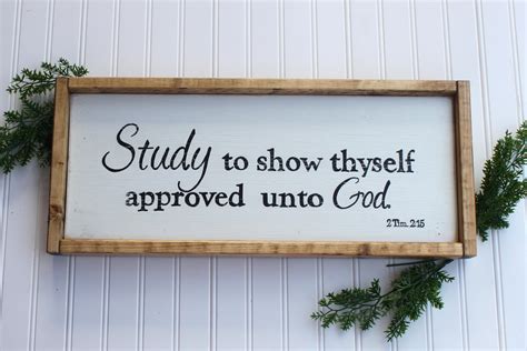 Living Room Wall Hanging Study To Show Thyself Approved Sign Etsy