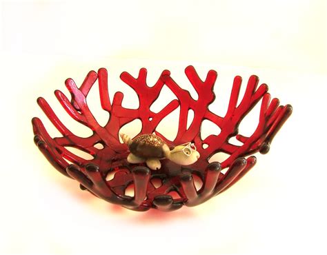 Red Art Glass Sea Coral Bowl Red Art Glass Sea Coral Bowl  Flickr