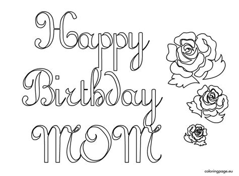 Print and color happy birthday pdf coloring books from primarygames. Happy birthday mom 2 | Coloring Page | Mom coloring pages ...