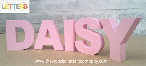 Chunky Freestanding Wooden Letters Painted Pale Pink Freestanding
