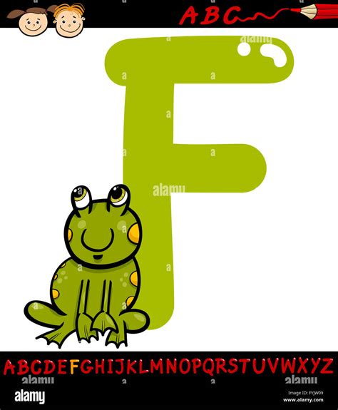 Letter F For Frog Cartoon Illustration Stock Photo Alamy