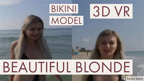 VR Blonde Model Bikini Beach 5K Virtual Reality Model девушка