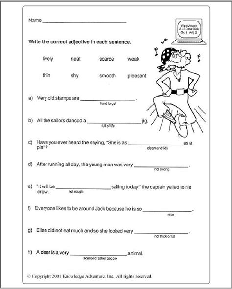 Free Printable English Worksheets For Year 3
