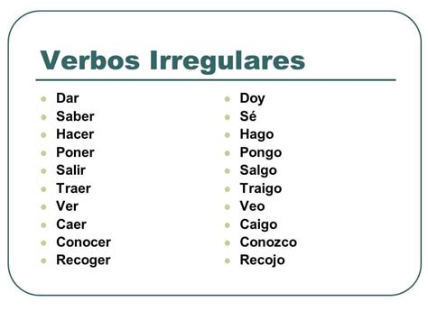 Qué son los verbos regulares e irregulares