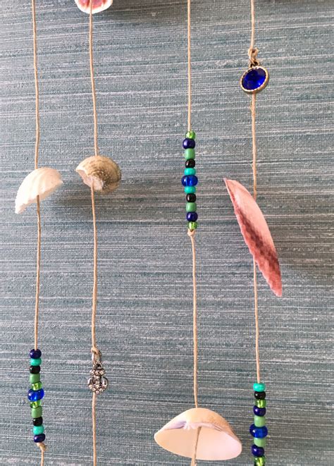 Sea Shell Wind Chime Genuine Handmade With Colored Accent Etsy
