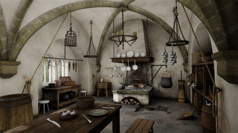 Artstation Medieval Kitchen Zdenek Elefant Medieval Decor Castle