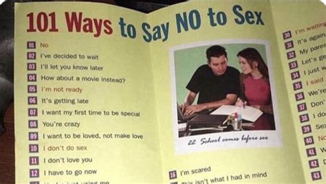 This Pamphlet Of Ways To Say No To Sex Is The Only Thing That Matters