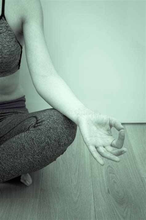 Womans Hands Practicing Yoga And Meditation Positions Stock Photo