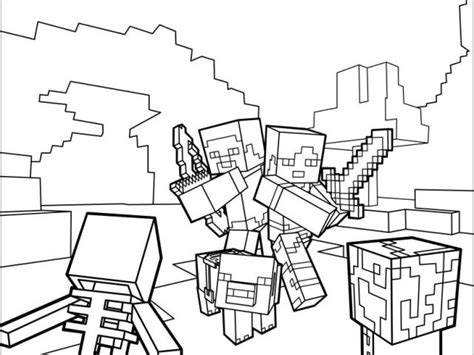 Coloriage Minecraft Blaze Fight All The Mobs Coloring Page On Minecraft