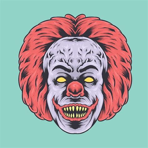 Premium Vector Scary Clown Face Illustration