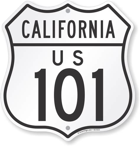Us 101 California Route Marker Shield Sign Sku K2 5111