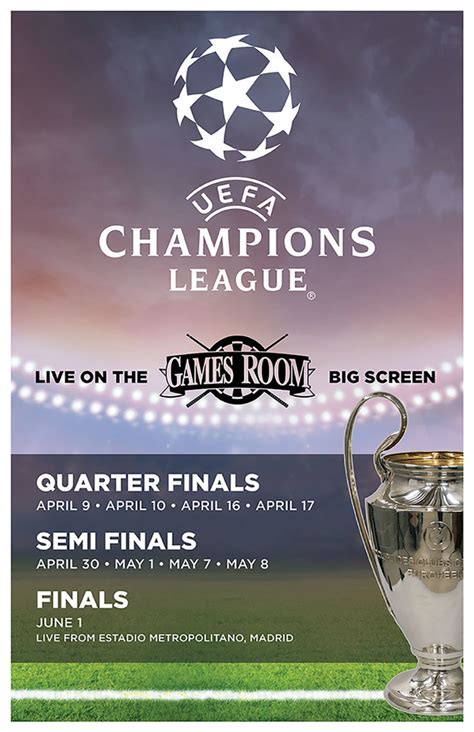 uefa champions league in victoria at the games room