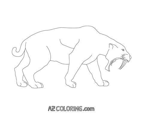 Saber Tooth Tiger Coloring Page - Coloring Home