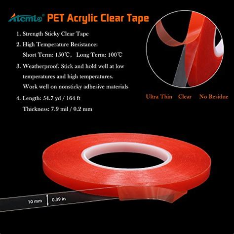 Pet Acrylic Double Sided Tape Atemto Clear Two Sides Adhesive Sticker