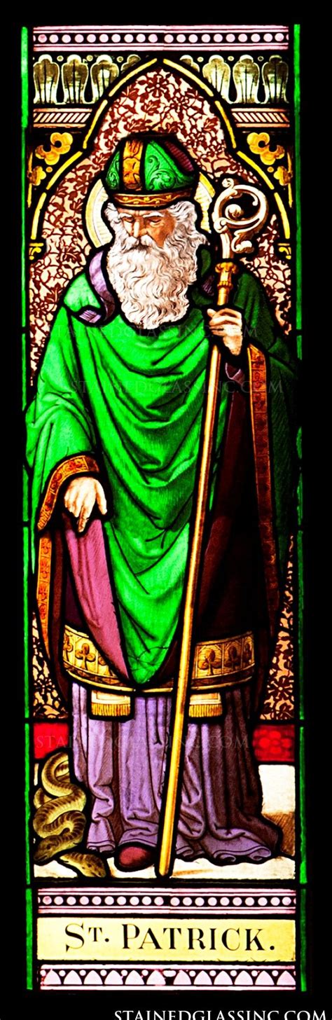 Saint Patrick Religious Stained Glass Window
