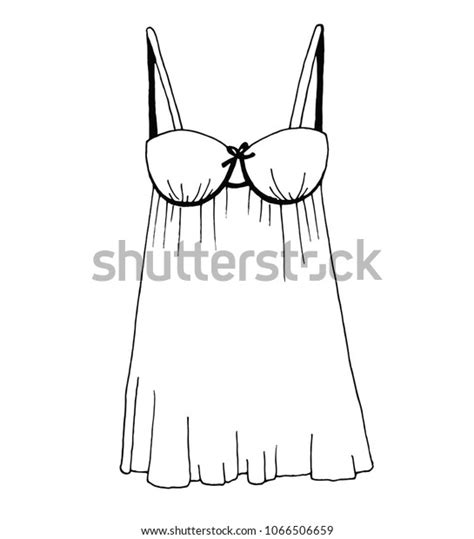 Sketch Lingerie Sexy Nightgown Vector Illustration Stock Vector Royalty Free 1066506659