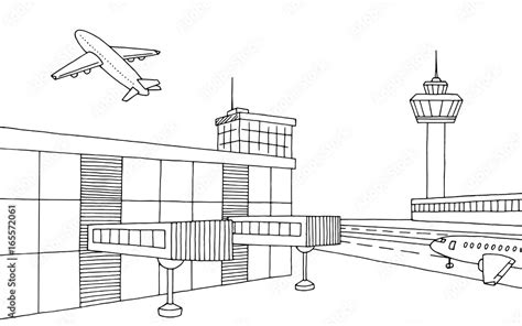 Airport Clipart Black And White