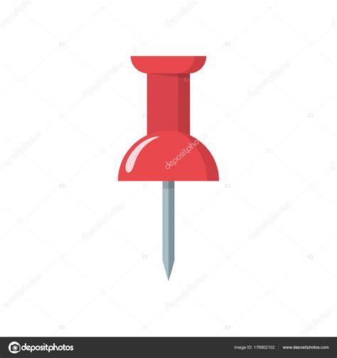 Red Push Pin Icon — Stock Vector © Makc76 176902102
